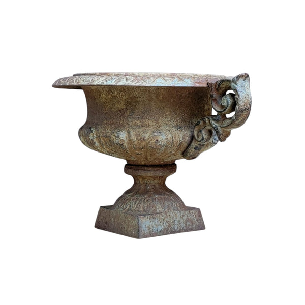 Antique Cast Iron Medici Style Flower Urn