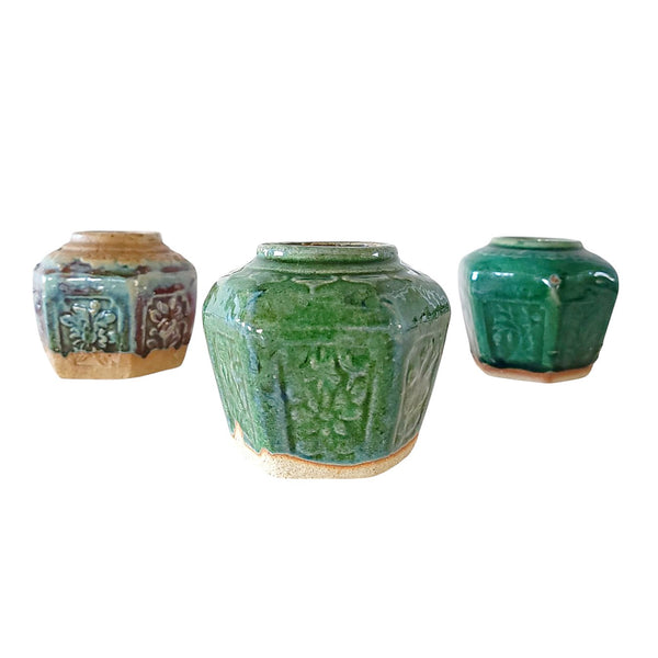 Jewel Tone Shihan Pottery Ginger Jars