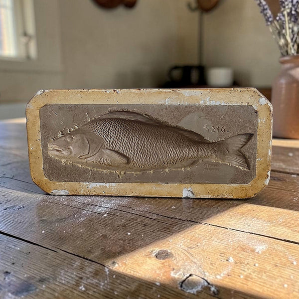 Antique Plaster French Press Fish Mold