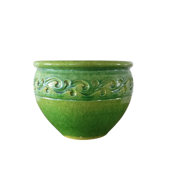 Vintage Green Pottery Planter