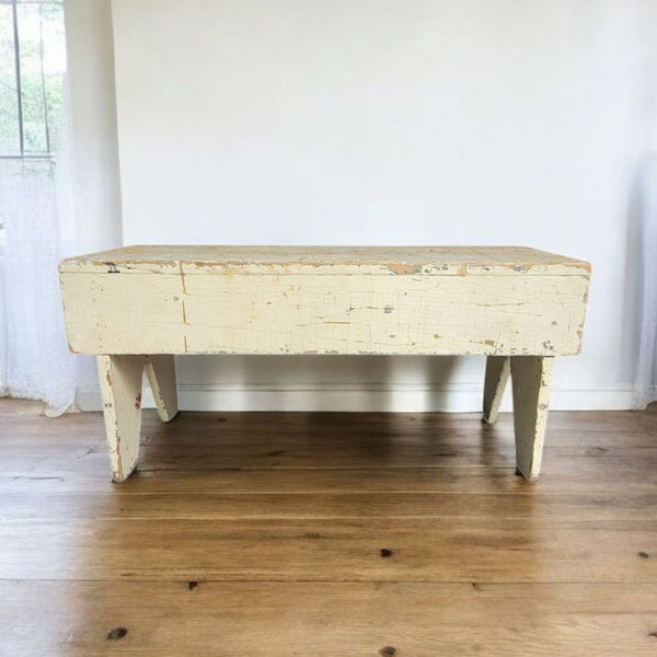 Primitive Country Bench In Original Paint