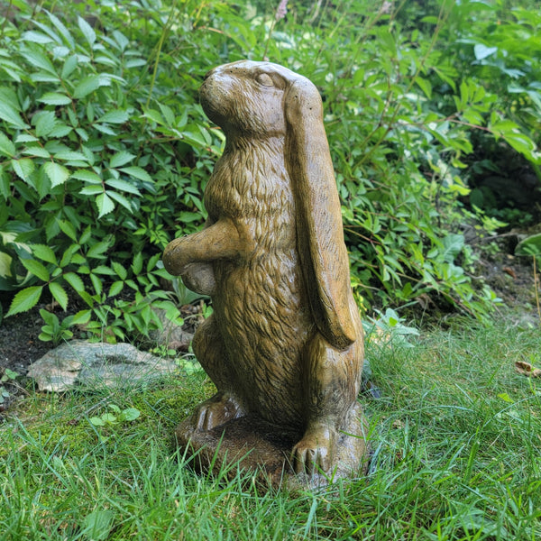 Cast Cement Painted Garden Hare Rabbit Statuary