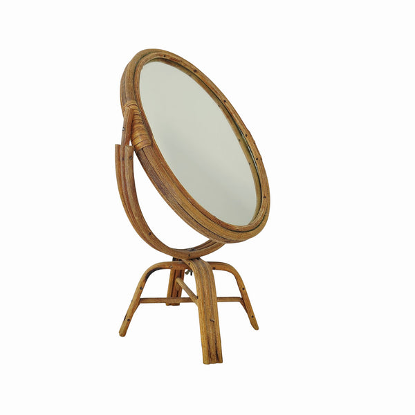 Circa 1970's Bamboo Table Top Mirror
