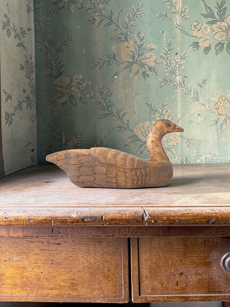 Vintage Carved Wood Primitive Duck