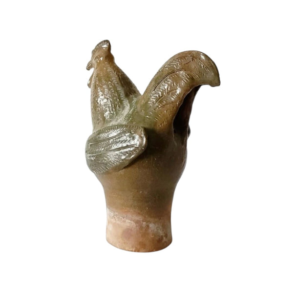 Antique Tall Terra Cotta Glazed Rooster