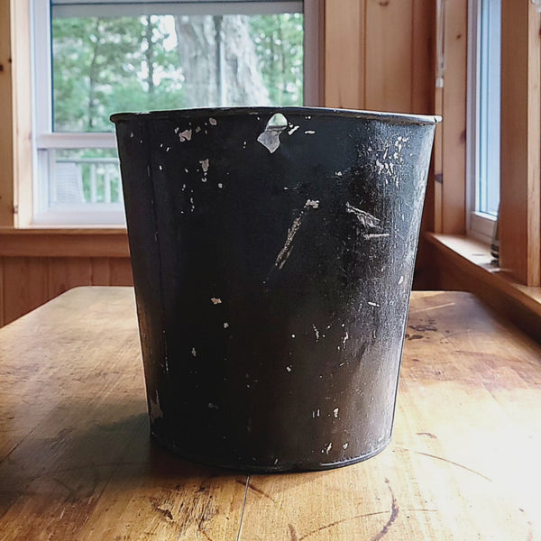 Rustic Black Vintage Sap Bucket