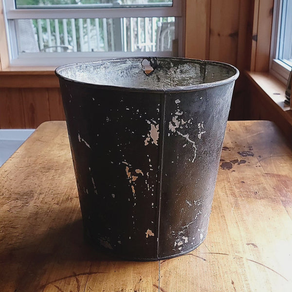 Rustic Black Vintage Sap Bucket