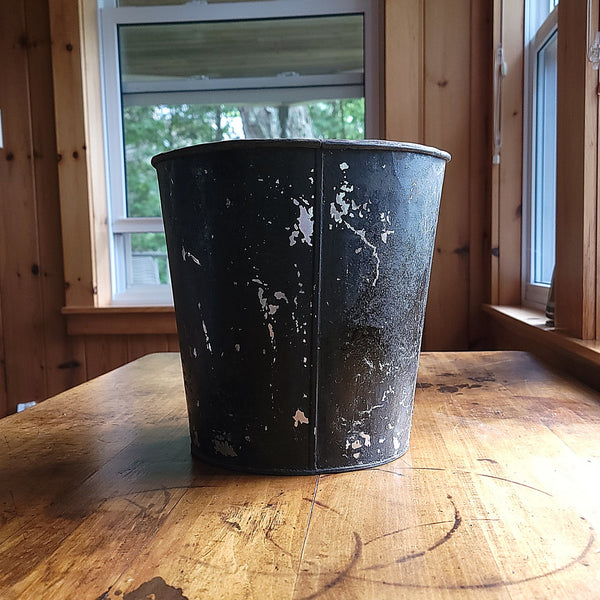 Rustic Black Vintage Sap Bucket