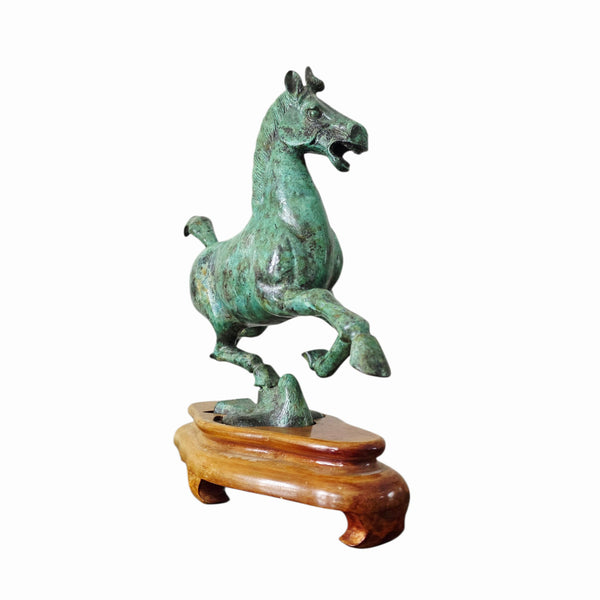 A Bronze 'Flying Horse Of Gansu' In Verdigris Patina