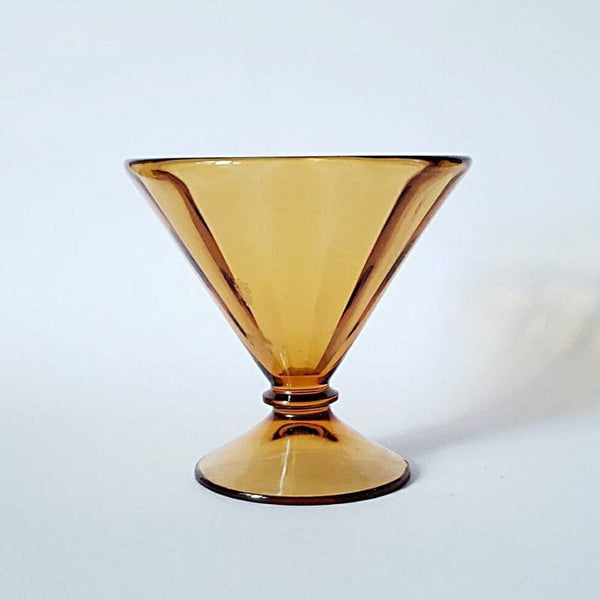Art Deco Amber Glass Candy Dish Catch All