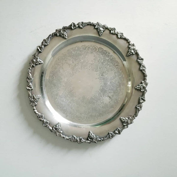 Silver Plate With Fruit Surround