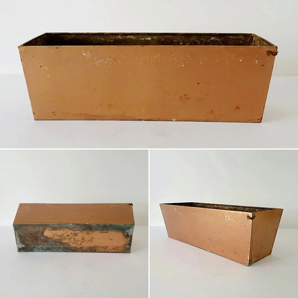 Rustic Copper Window Box Planter
