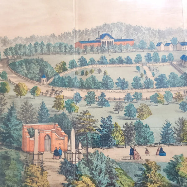 Washington's Mt.Vernon Antique Lithograph