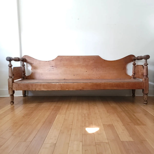Antique Elegant Primitive Pine Day Bed Couch