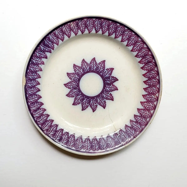 Spongeware Plate In Mulberry