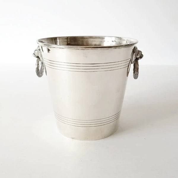 Silver Ice Bucket With Lion Face Handles