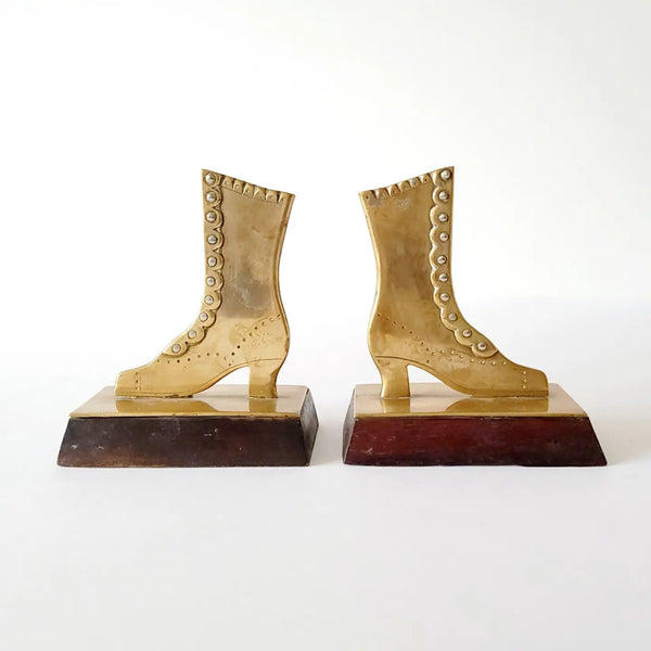 Victorian Brass Mantle Boot Decorations