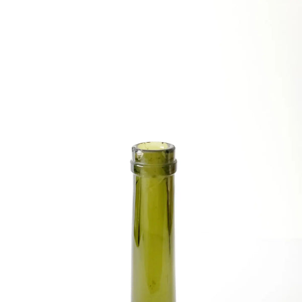 Hand Blown Dappled Antique Green Glass Bottle