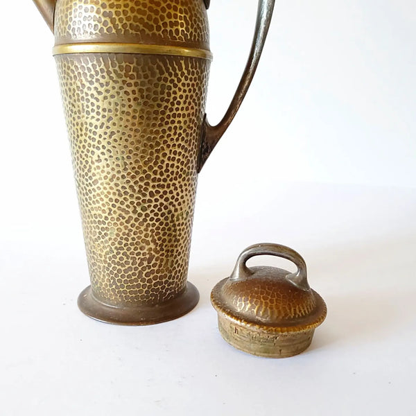 Hammered Brass & Silver Cocktail Shaker