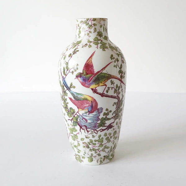 Victoria Czecho-Slovakia' Antique Vase With Birds & Foliage