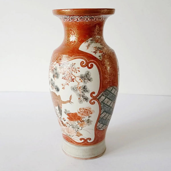 Flower vase. Playing Kutani ware. ktn-k7-1260 