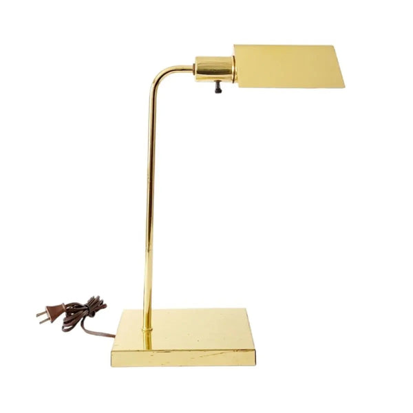 Mid-Century Brass Modernist Task Desk Table Lamp