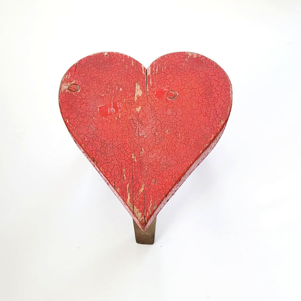 Vintage Wood Heart Stool