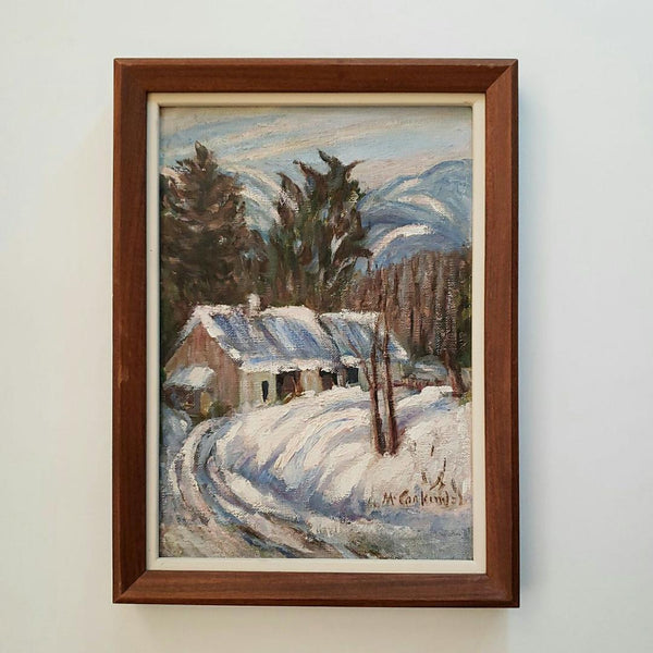 James McCorkindale Quebec Impressionist Winter Landscape Oil Painting
