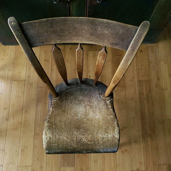 Antique Thumb Tack Arrowback Windsor Chair In Original Untouched Patina