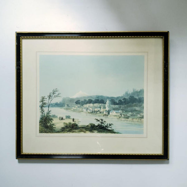 Framed Beautifully Illustrated Canadian Print "An Old Western Village"