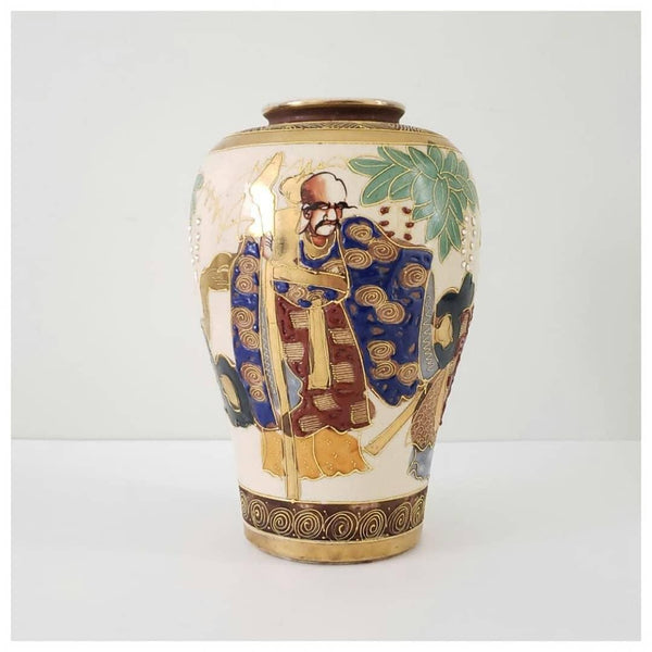 Signed Antique Japanese Satsuma Vase 