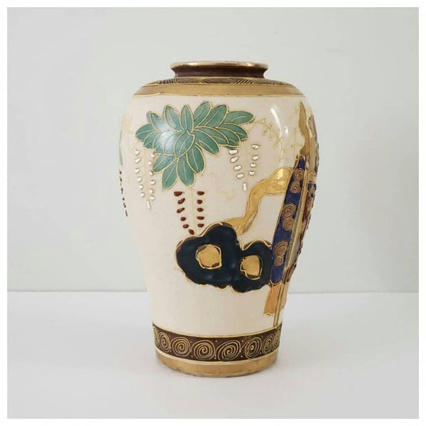 Signed Antique Japanese Satsuma Vase 